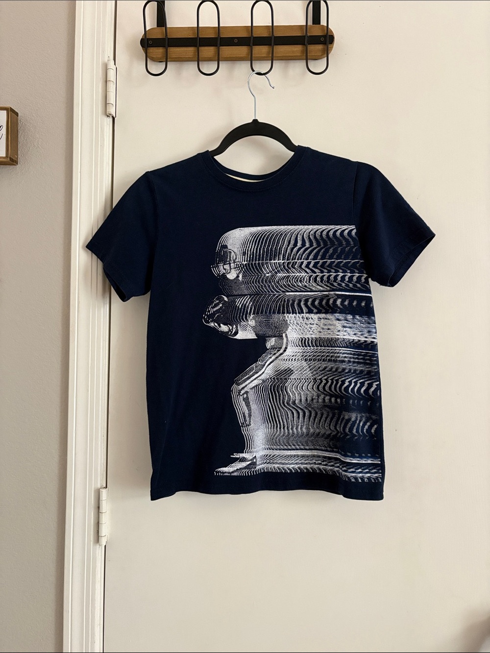 Xersion Boy’s Navy Graphic Tee - Abstract Football Size 10-12 H